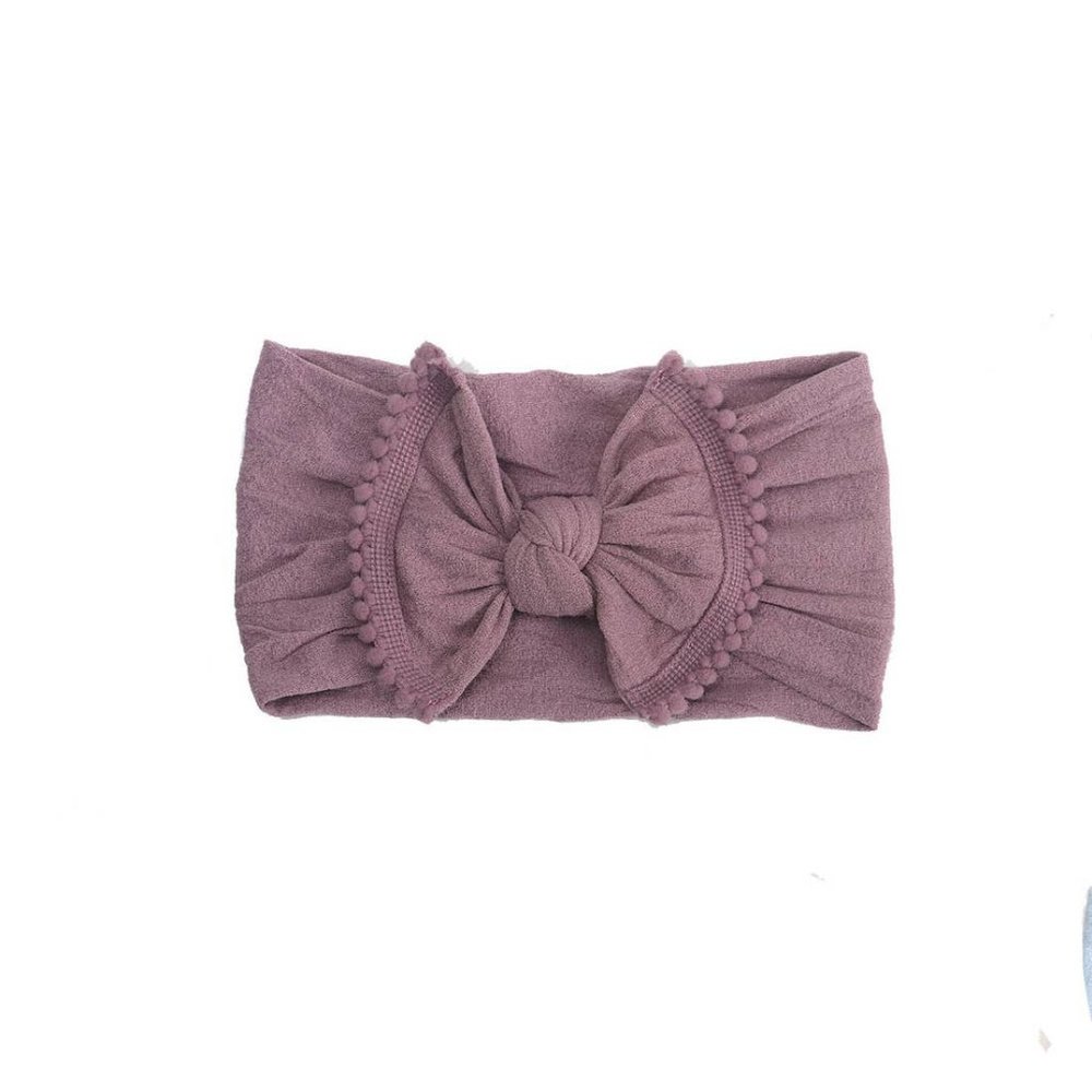 Purple Pom Pom Headband
